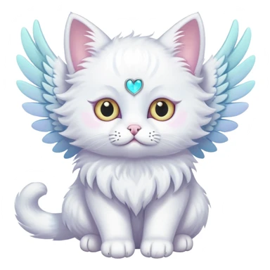 pastel angel cat with six eyes sticker