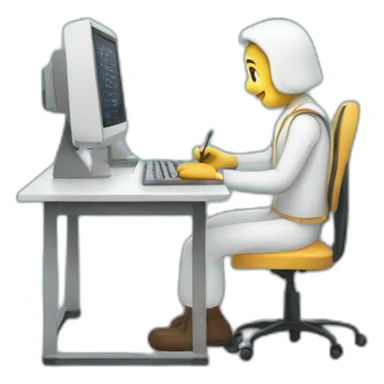 computer engineer writing code sticker