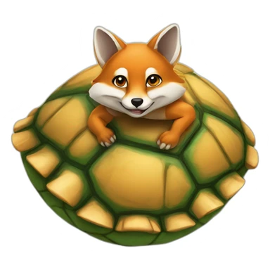 Renards sur une tortue sticker