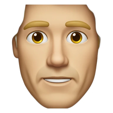 will ferrel realistic face with long blonde straight hair sticker