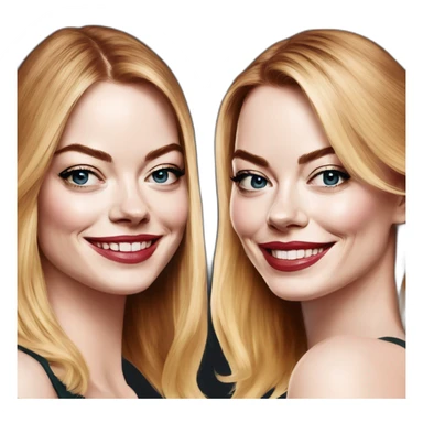 Emma stone with margot robbie sticker