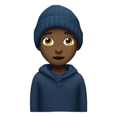 homeless boy in dark blue sweater sticker
