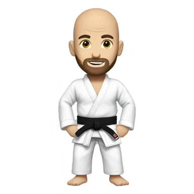 Full body bald with beard Jiu Jitsu Blue belt sticker
