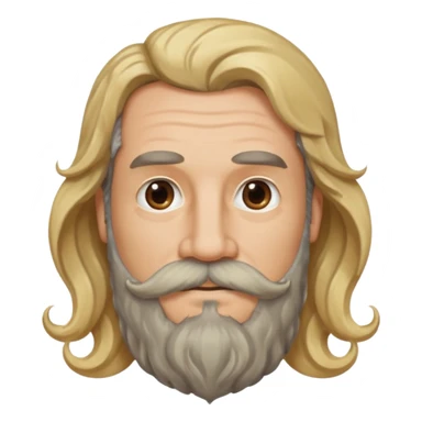 MID AGE MAN WITH LONG BLOND & bROWN WAVY HAIR; AND BROWN & GREY MOUSTACH AND BEARD sticker