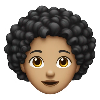 a girl with light skin and black curly hair sticker