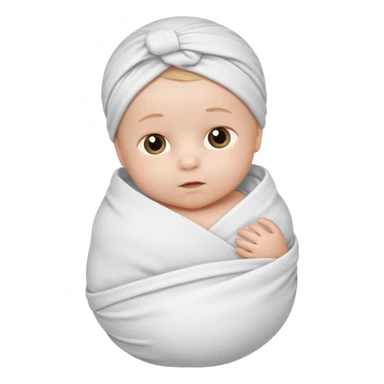 A new born baby boy wrapped in a swaddle sticker