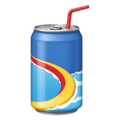 drink can blue red yellow Surfside SINGLE STRAW NO FACE sticker