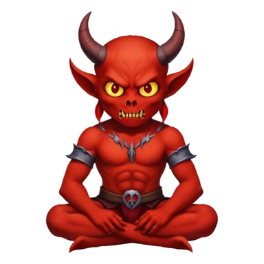 Diablo sentado esperando  sticker