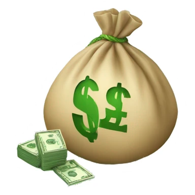 Money bag with green dollar sign sticker