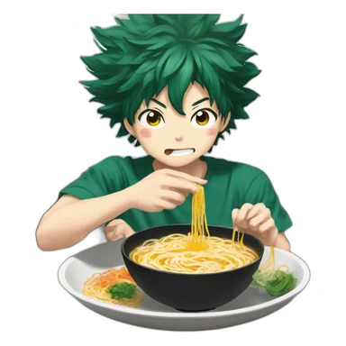 Izuku midoriya eating ramen sticker