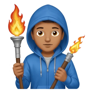blue hoodie man The torchbearer sticker