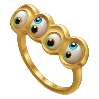thin gold ring studded with eyeballs sticker