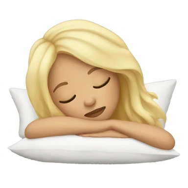 blonde sleeping on pillow sticker