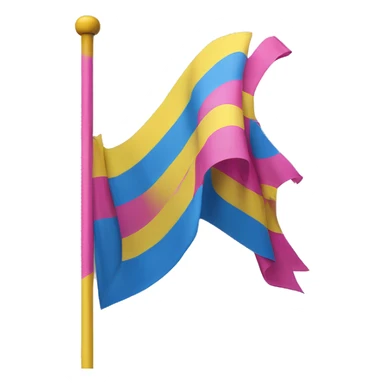 A flag with first a hot pink stripe then a yellow stripe then a blue stripe  sticker