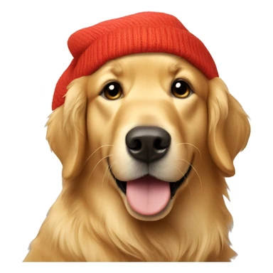 Golden retriever wearing a beanie  sticker