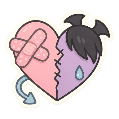 pastel emo objects, show one sticker