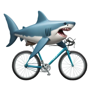 A shark riding a bike sticker