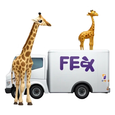 Giraffe fedex truck sticker