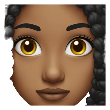 black haired girl with big lashes and fake eybrows sticker