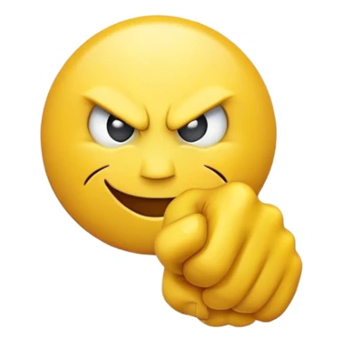 angry smiley showing fist sticker