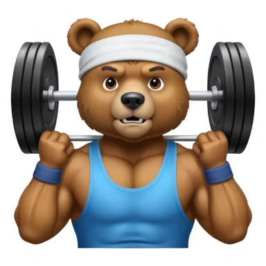 bear at the gym sticker