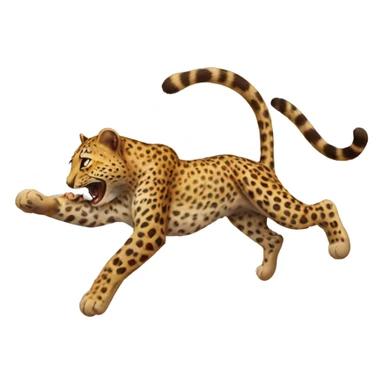 Leopard doing backflip sticker