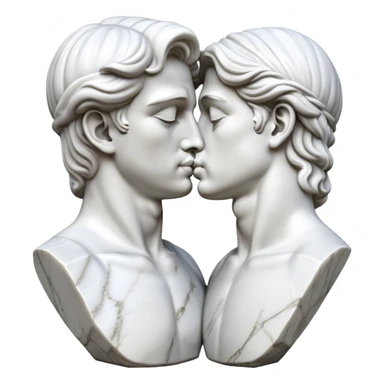 David statue kissing white  sticker