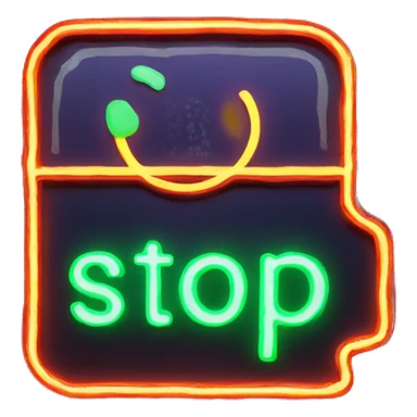 glowing neon stop sign sticker