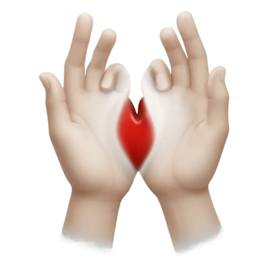 Heart made with hands but only half and with white skin sticker