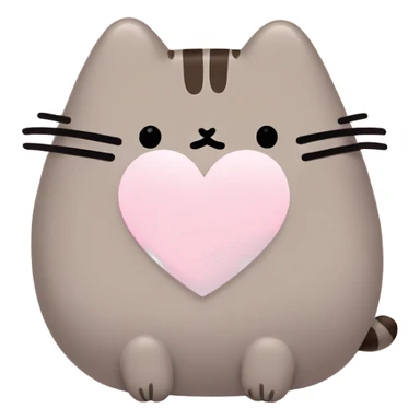 pusheen light pink heart sticker
