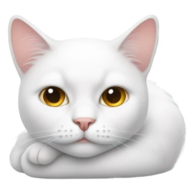 White cat lazy sticker