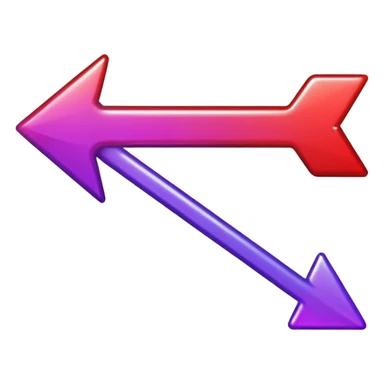 color gradient between red and purple glitter arrow right sticker