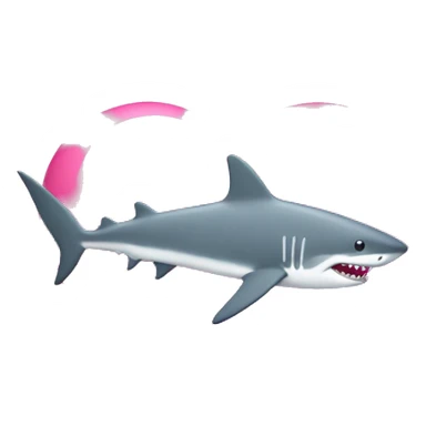 pink love heart with sharks sticker