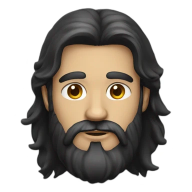 man with a beard and dark long hair sticker