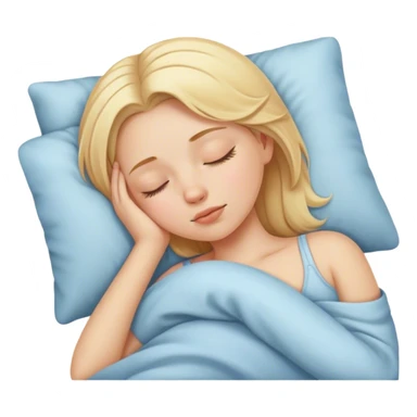 A white girl with blonde hair is sleeping sticker