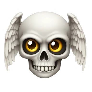 Skull with big eyes and wings  sticker