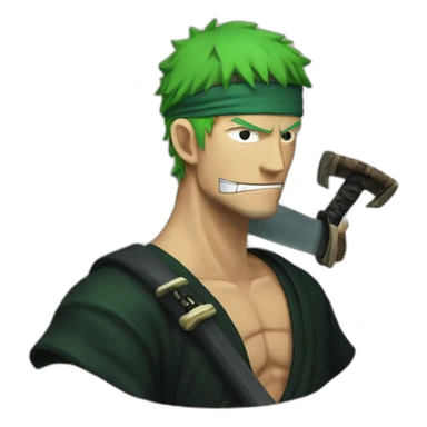 Zoro avec une tête de mort sticker