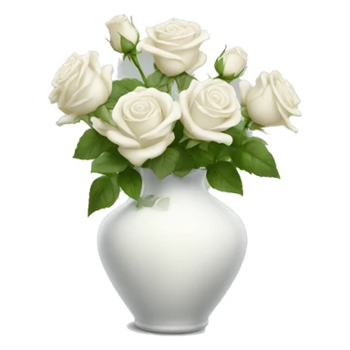 White roses vase sticker