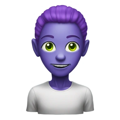 alien wit purple hair sticker
