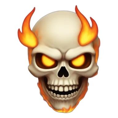 Demon  skull with fire sticker