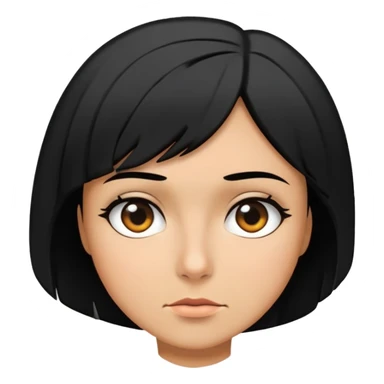 Women making a sour face with black bob and kinda turning to the side sticker