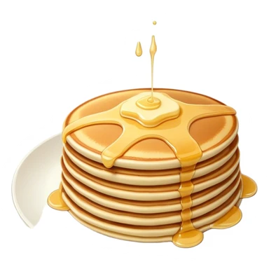 pancakes with butter on the top of it. the pancakes are lying on the small plate. sticker