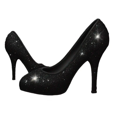 all black sparkly high heel sticker