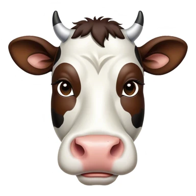 Cinematic Noble Black and White Cow Portrait Emoji, Poised and regal, with a large, sturdy build and a striking, well-groomed coat of pure black accented by crisp white patches, deep-set soulful brown eyes, Simplified yet sharp and sophisticated features, highly detailed, glowing with a soft, dignified glow, high shine, intelligent and calm, stylized with an air of modern elegance, focused and attentive, soft glowing outline, capturing the essence of a watchful and confident bovine guardian, so majestic it feels as though it could stride out of the screen with effortless authority! sticker