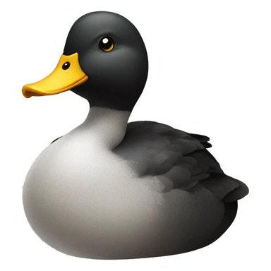 Black duck with white speckles on chest sticker