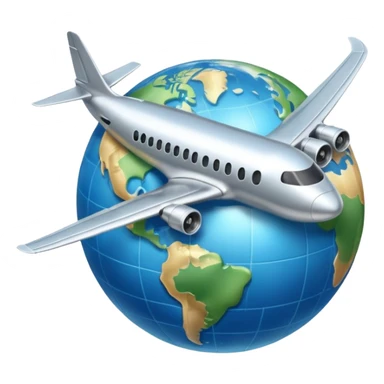 plane flying the globe sticker