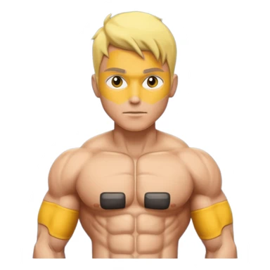 6 pack abs yellow skin sticker