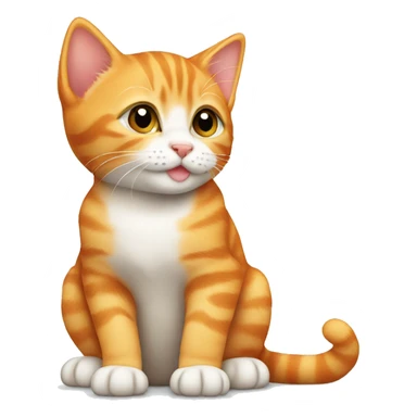 Orange tabby kitten sitting sticker