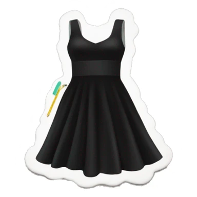 white measuring tape around the black dress sticker