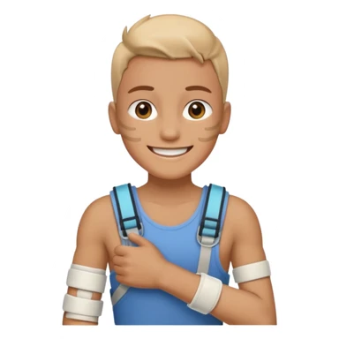 Ich fühle mich fröhlich, weil ich taglich positive Lust habe. Außerdem habe ich gestren Unfall gemacht. Uhhh aber … ich bin stark 💪🏼🦿🦾 sticker